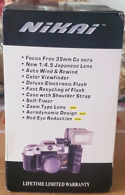 Nikai NK 2121 35MM Camera With Telescopic Flash Self-Timer Great