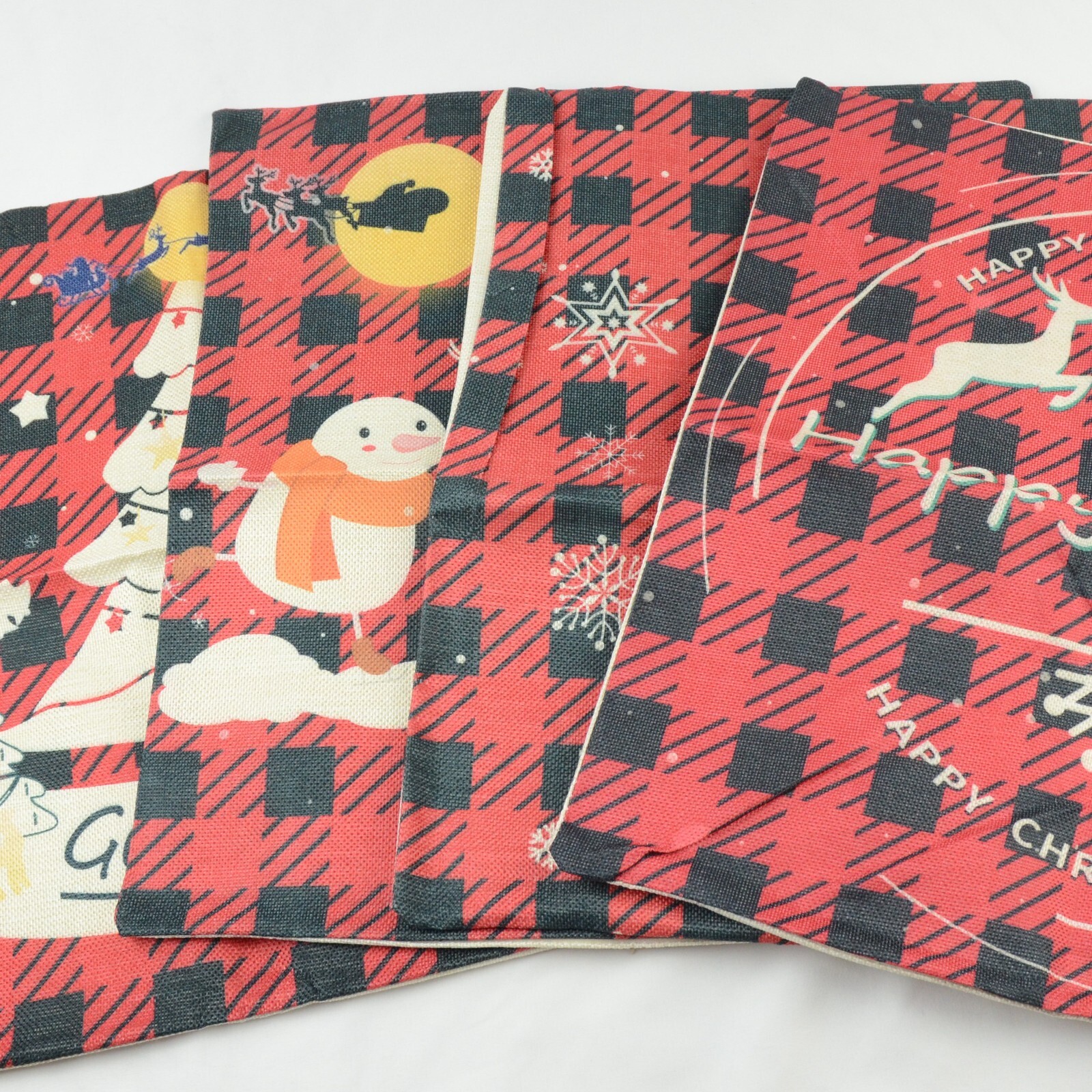 Pillow Covers Decorative Christmas Sofa Throw Winter New Year - 4 Pcs - 16x16-image
