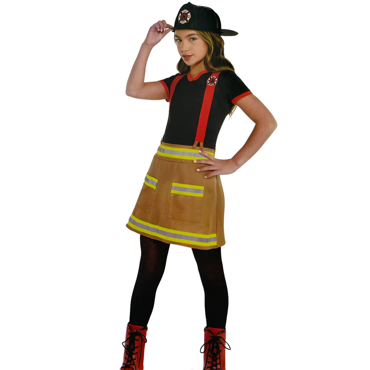 Fire Fighter Halloween Costume Girls Size Small 4 6 Dress Only Suit Yourself