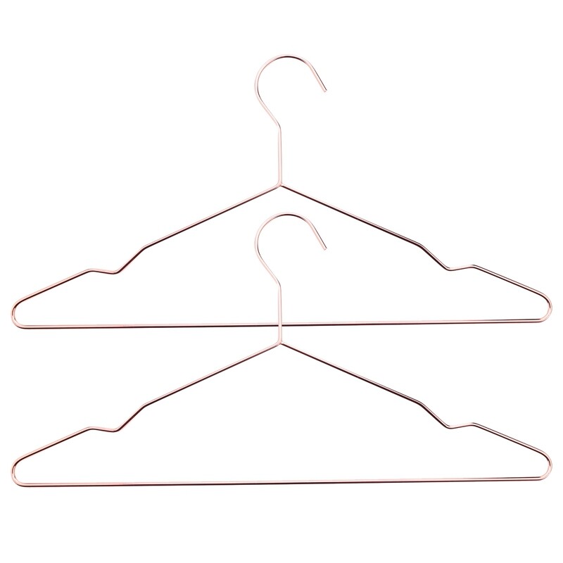 17 Inch Adult Heavy Duty Strong Rose Gold Clothes Hangers, Heavy