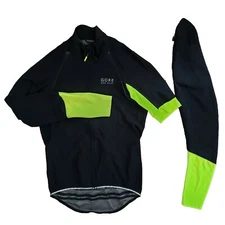 Gore Bike Wear Windstopper Jacket Womens M Black Neon Removeable Sleeves Cycling
