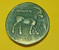 Ancient Greek Bronze Hemidrachm Coin Of Appolonia Pontika 15,4Gr