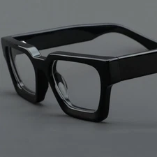 Thick Acetate Retro Square Eyeglasses Frames Men Women Black Glasses Frames