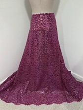 Fuchsia Pink Multicolor SEQUINS Embroidery Lace fabric 50  Width 1 Yard
