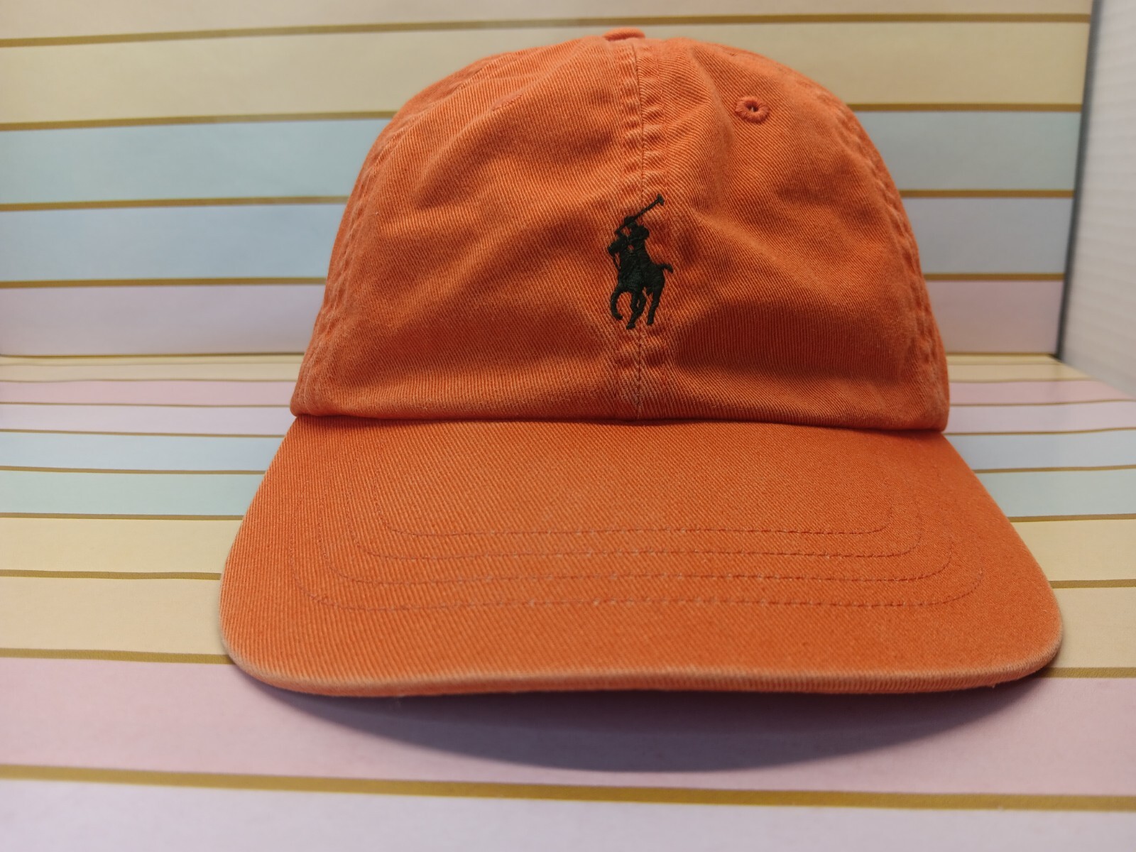 Polo Ralph Lauren Equitazione Pony Logo Golf Cappello Berretto Baseball Regolabile Arancione