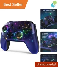 Turbo Function Wireless Controller - Versatile Gaming with HD Vibration & Lights