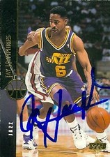 Jay Humphries autographed Basketball Card (Utah Jazz) 1994 Upper Deck #74