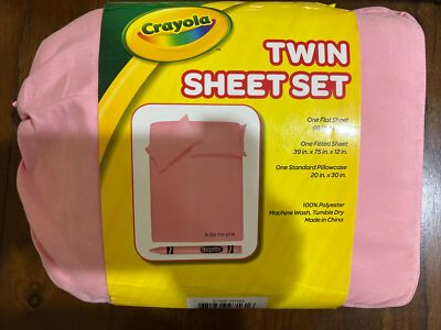 Crayola Tickle Me Pink Twin Sheet Set  NIP