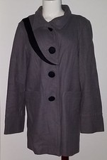 Lux Urban Outfitter Gray Wool Blend Jacket Coat Women's Large Black Big Buttons