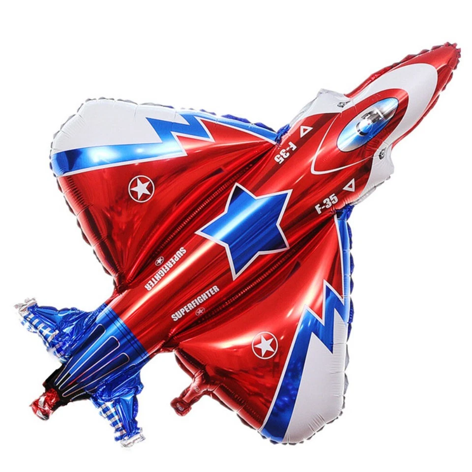 3Pcs Fighter Aircraft Aluminum Foil Balloons Large Plane Globos  Baby Shower - image 3 of 4
