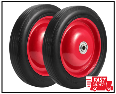 #ad 10 Inch Flat Free Solid Rubber Tires 2 PCS Garden Cart Wheels 265 lbs Capacity $39.16