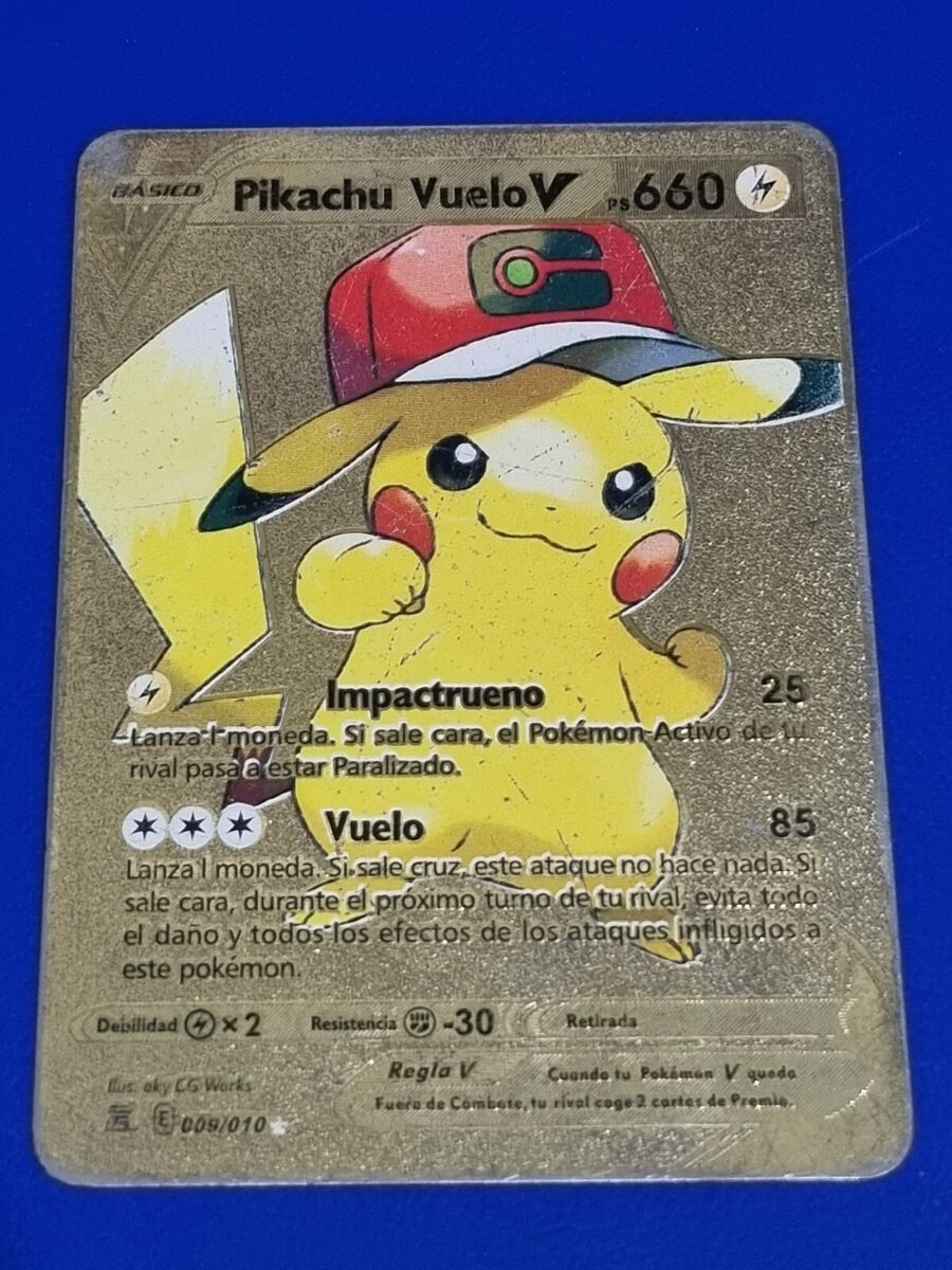 Spanish Pokemon Metal Card Pikachu 009/010 Ps660 Gold Gold Spanish Pokemon Metal Card Pikachu 009/010 Ps660 Gold Gold