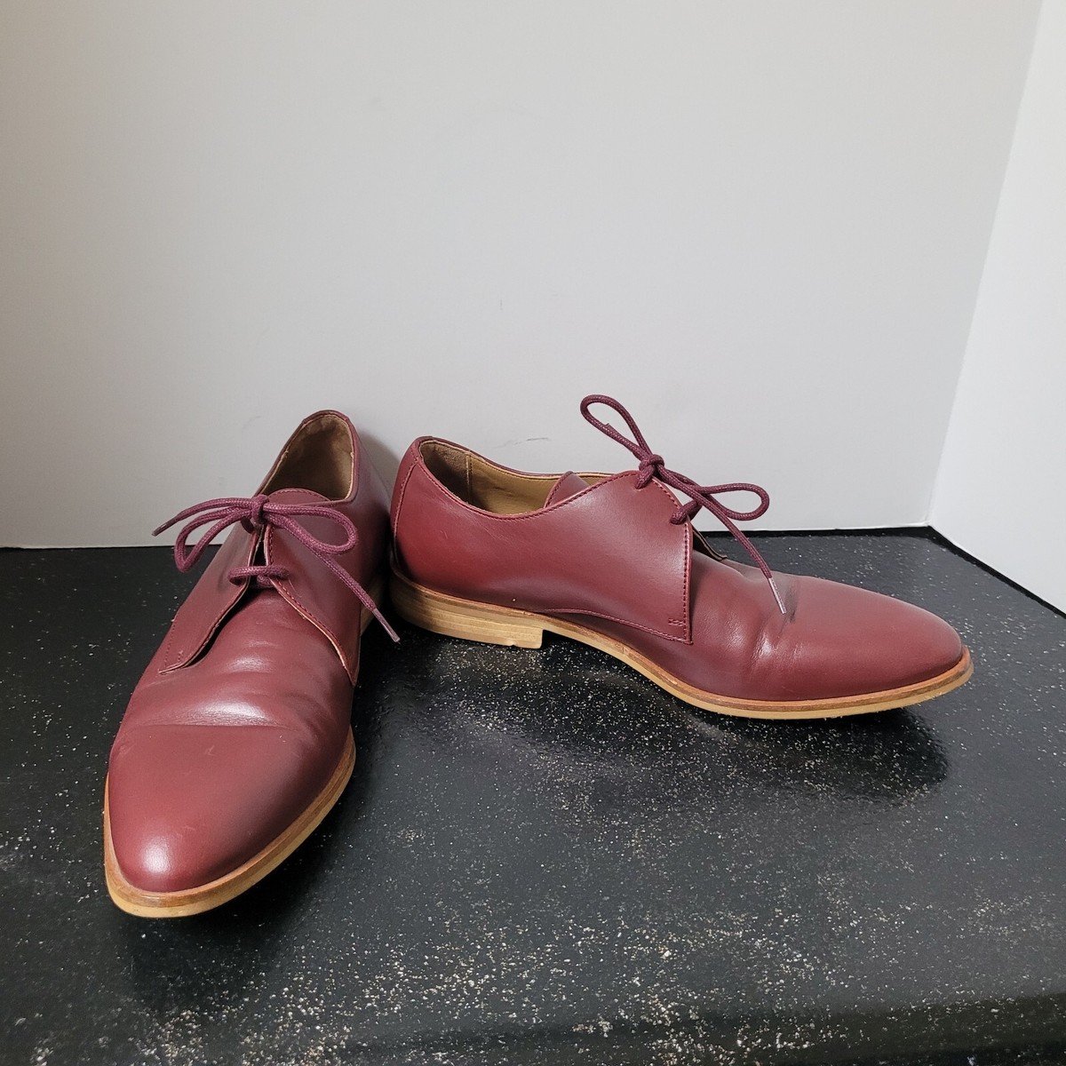 Everlane Burgundy Italian Leather Oxfords Shoes Women's Sz