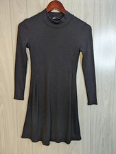 Madewell Sweater Dress Womens XXS Long Sleeve Ribbed Black Ladies Mock Neck