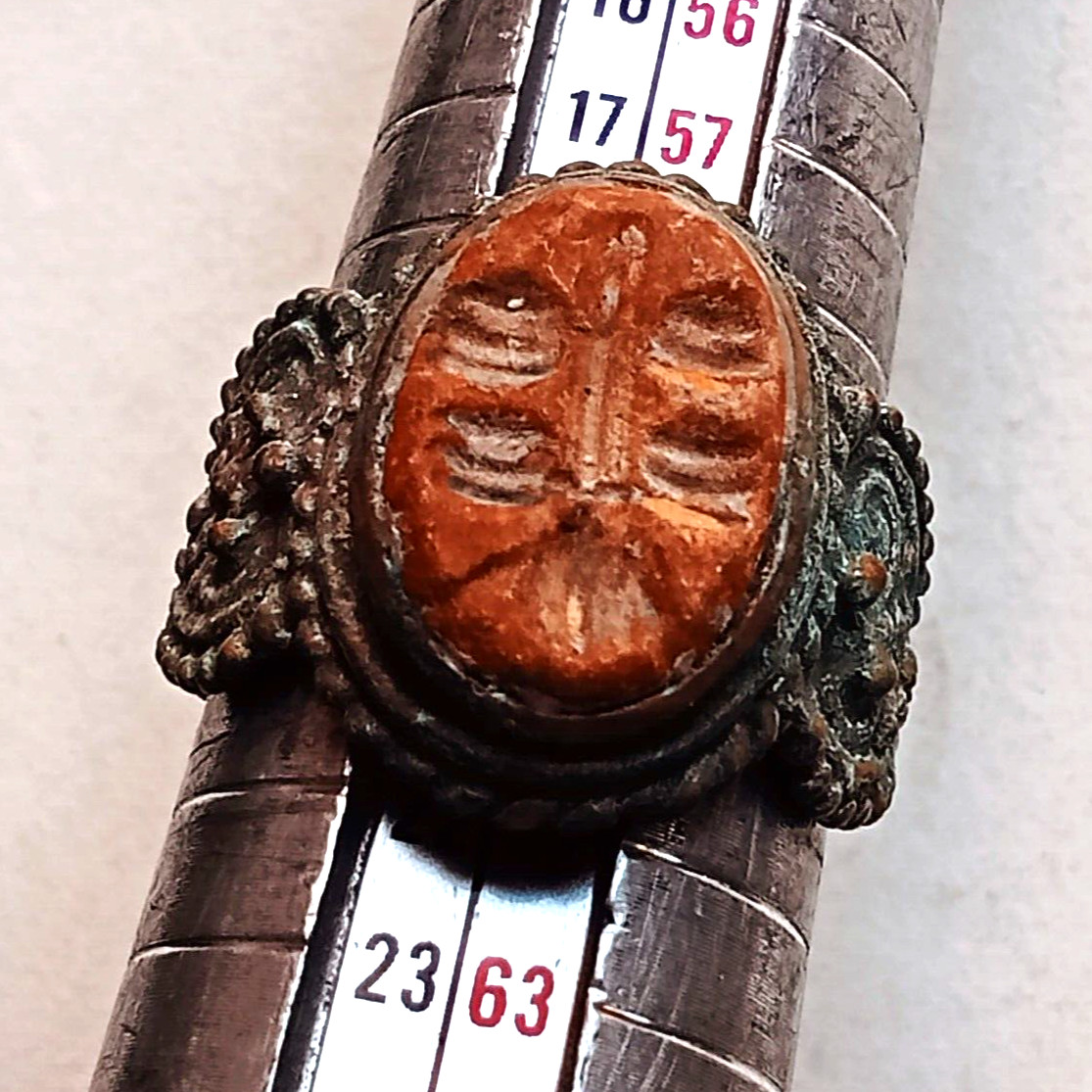 Rare Ancient Bronze Roman Intaglio Antique Ring Artifact Bee Engraved