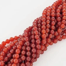 Carnelian Beads Genuine Gemstone Natural Smooth Round 4mm 6mm 8mm 10mm Cornelian