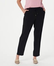 Susan Graver Regular Weekend Essentials Cotton Ankle Pants Black XL A395098