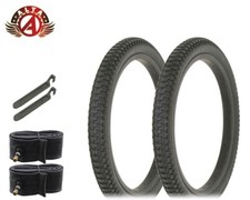 2 ALTA BICYCLE WIRE BEAD TIRES 18" X 2.125 BLACK BMX TURBO W/TUBES & LEVERS.