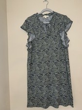 MICHAEL Michael Kors Women Green Casual Dress Large Flutter Sleeves