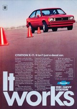 1981 Chevrolet Chevy Citation X-11 Original Advertisement Print Art Car Ad D204 1981 Chevrolet Chevy Citation X-11 Original Advertisement Print Art Car Ad D204