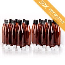 30PCs X  Premium 750ml PET Bottle with Caps Home Brew Beer Screw Cap Reuseable