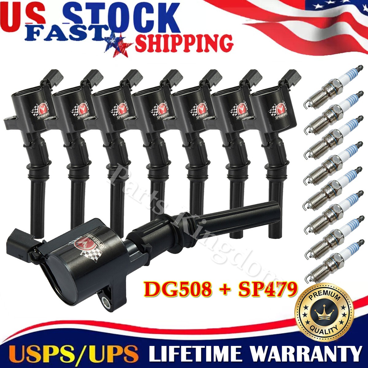 Spark Plugs & Glow Plugs For Ford Expedition 8-Pack Ignition Coils & Spark Plugs For Ford F150 4.6L 5.4L V8 - DG508 Coil + Motorcraft SP479 Set Ignition Coil Set 8 Pack