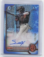 2022 Bowman Chrome #CPA-ASR Alexander Suarez 1st HTA Choice Blue Auto #/150