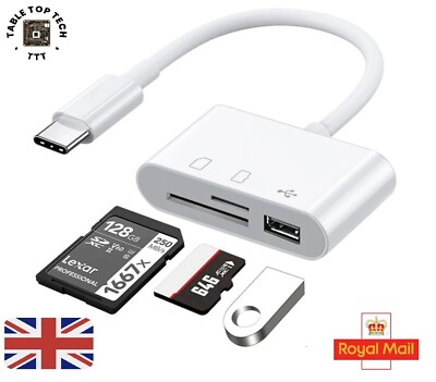USB C SD Kartenleser, Micro SD auf Typ C OTG Adapter für SDHC SDXC TF