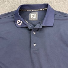FootJoy Polo Shirt Mens XL Navy Blue Short Sleeve Performance Pique Golf Top