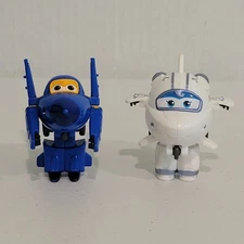 Lot of 2 Super Wings Transforming Airplane Toy Figures Astra & Jerome