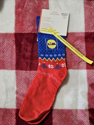 #ad #ad LIDL Christmas Socks Size Mens 6.5 8.5 Women 8 10 2025 Version NWT Red 1 Pair $19.99