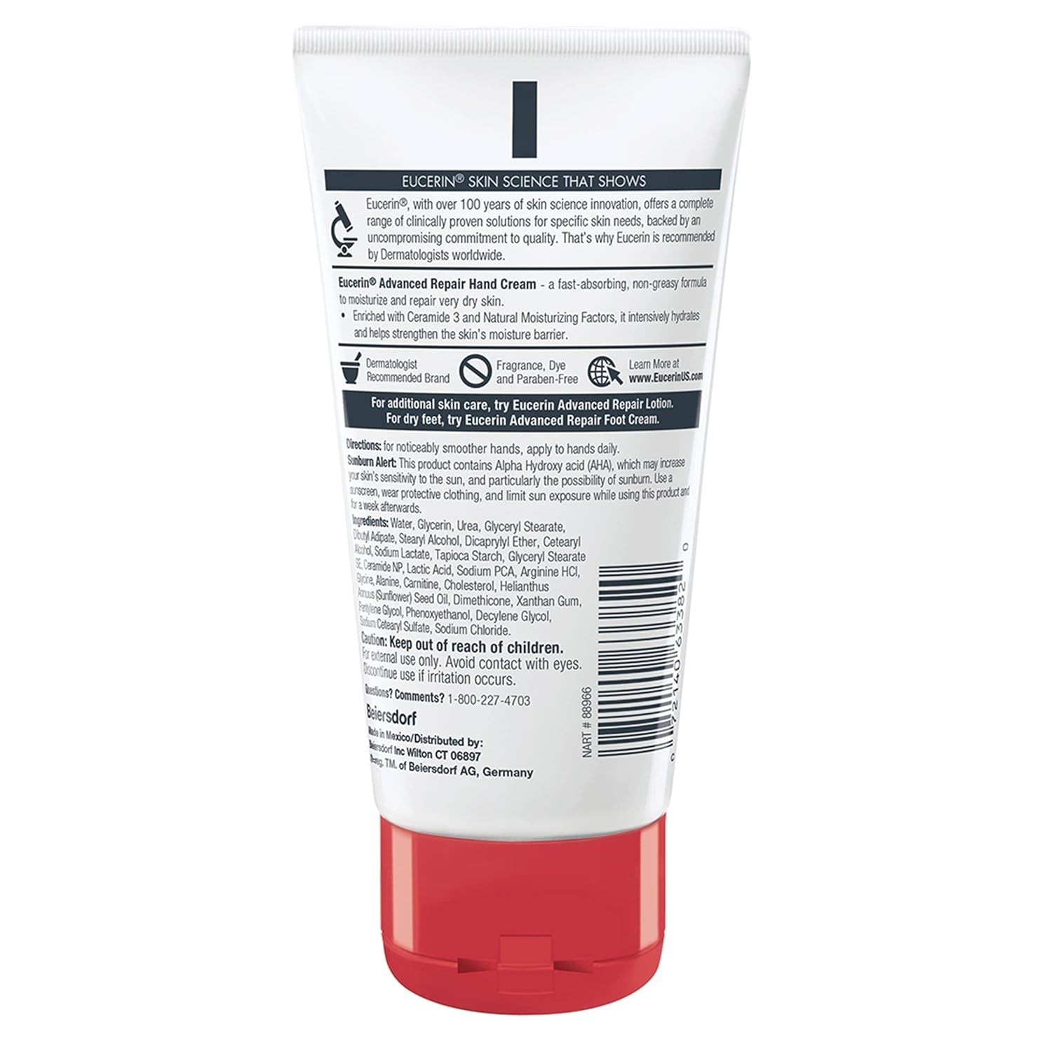 Repairing Hand Cream for Very Dry Skin, 3 x 2.7 Oz Tubes, Non-Greasy Formula