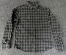 Untuckit Flannel Button Up Shirt Mens Sz L Plaid Vigouroux Wrinkle Free Green