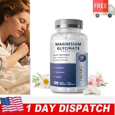 Magnesium Glycinate 850mg - 120 Capsules For Sleep, Stress Relief Support Bone
