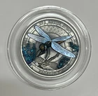 2025 $1 Dragonfly Spirit Ultra High Relief 1oz 999 Silver Coin Metallic Antiqued
