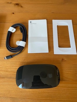 Apple Magic Mouse Multitouch-Maus - Schwarz (MMMQ3Z/A) ohne Gebrauchsspuren