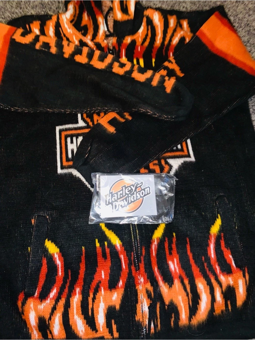Reworked Vintage Harley Davidson Flame Hoodie/Jacket(Unisex,Never Worn Men’s image 8