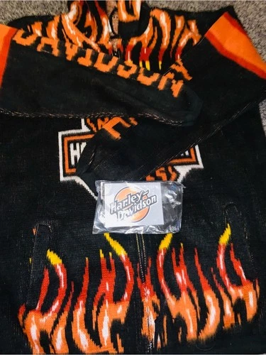 Reworked Vintage Harley Davidson Flame Hoodie/Jacket(Unisex,Never Worn Men’s image 8