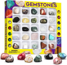 Rocks Collection 25PCS Rock and Mineral, Gemstones for Kids Gem Kit with Healing