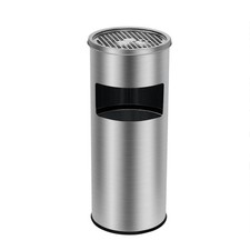 Outdoor/Indoor Stainless Steel Litter Bin Ashtray Cigarette Bin 17L Commercial~