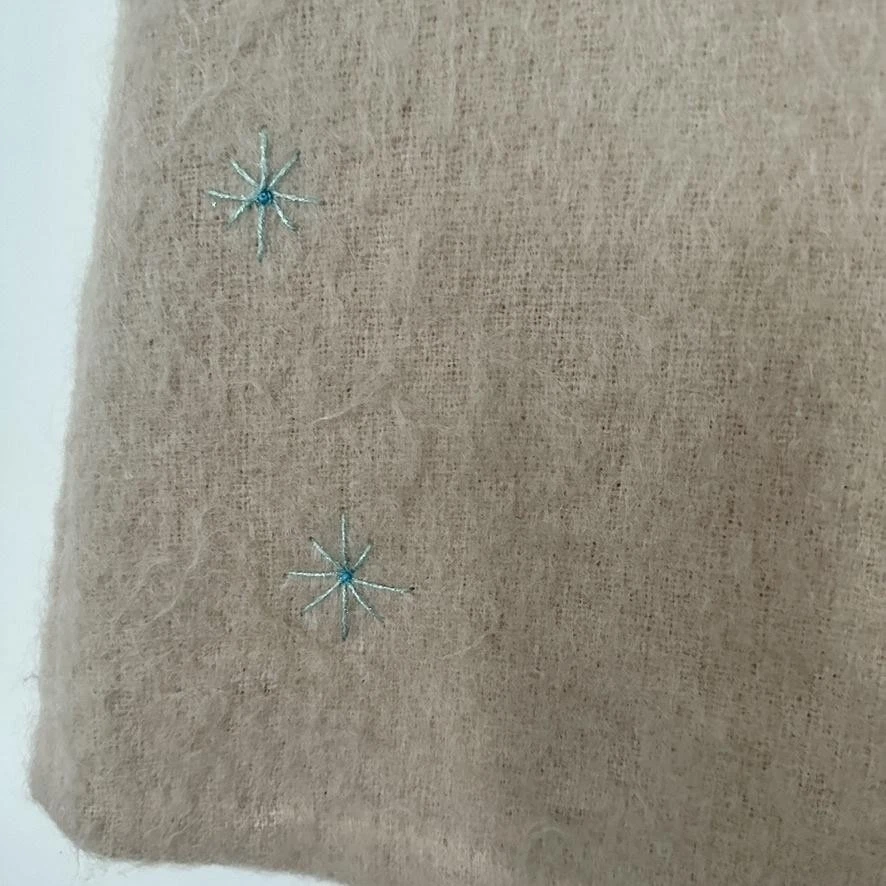 Falda Jill Stuart Mujer 4 Mezcla Lana Tostada Mohair Mini Estrella Bordada Invierno Foto 3 de 4