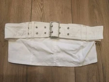 Klesis White Belt Crop Top Tube Top Womens Medium White Belted Top