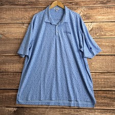 Peter Millar Summer Comfort Golf Polo Shirt Mens 2XL XXL Blue Instrument AOP