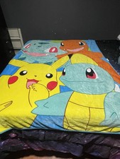 RARE/Discontinued Official Pokémon "Kantos Pals" Silk Touch Throw Blanket 55x70”