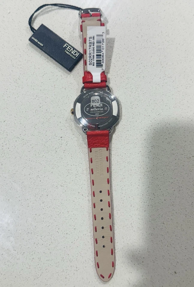 Brand New Authentic Fendi Selleria Ladies Watch With Red Leather Strap RRP&1400 - image 4 of 4