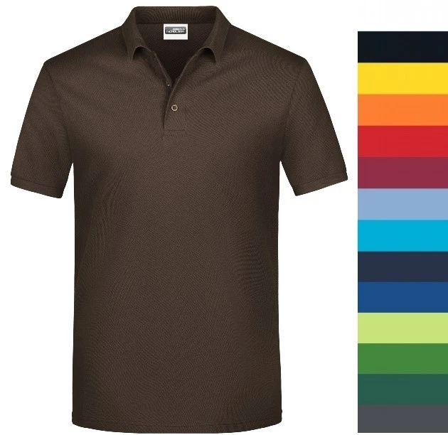 James & Nicholson Herren Polo Shirt Poloshirt Kurzarm Hemd Shirt 100% BW S - 5XL - Bild 1 von 1