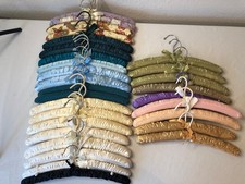 Vintage Lingerie Fabric Padded Covered Hangers LOT 29 - Various Patterns/styles