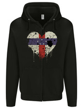Love Flag Netherlands Antilles Football Mens Zip Up Hoodie