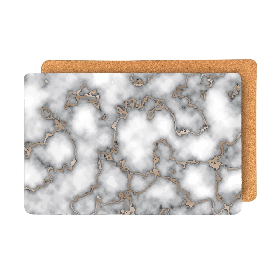 12" X 18" Gray And Gold Abstract Agglomerated cork Placemats - Image 2 of 4