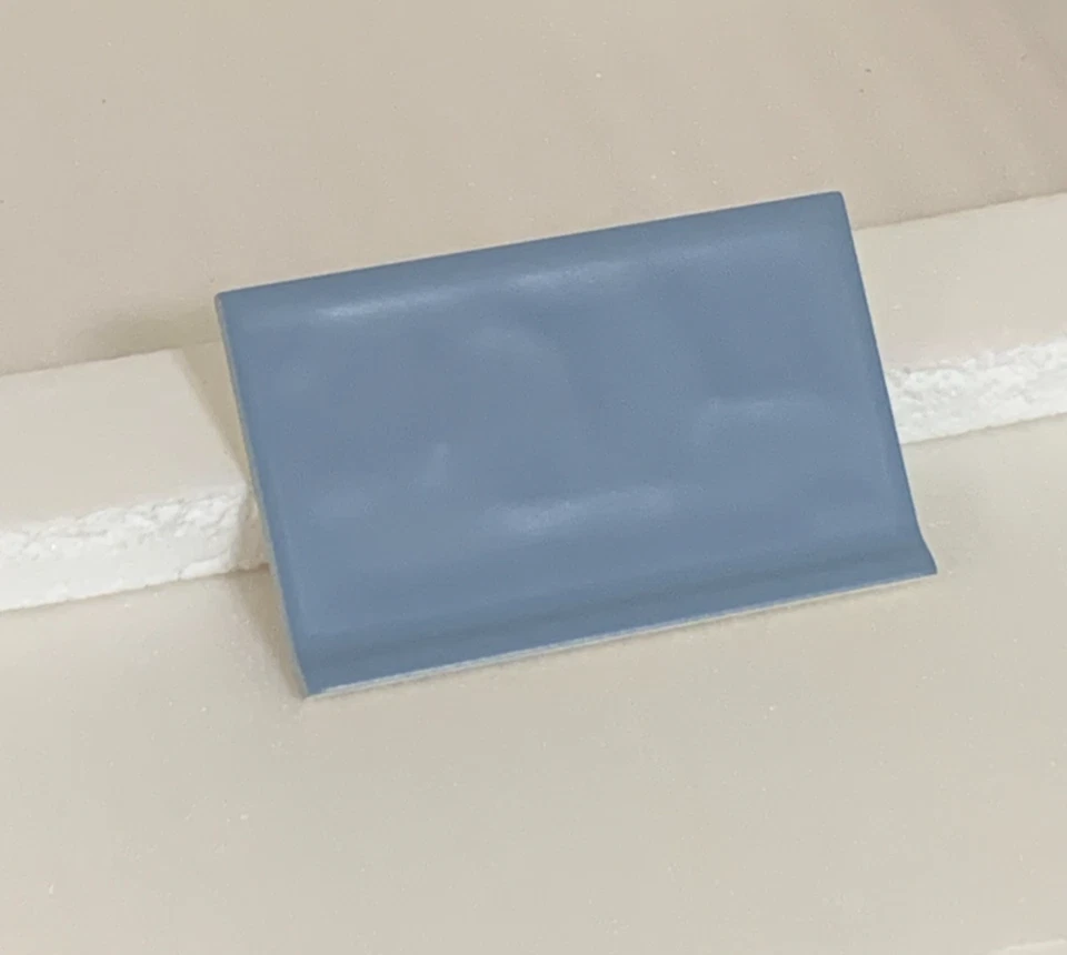 New Vtg Florida Ceramic Vermont Blue #566 Potters Touch Cove Base  4 " x  6 " - Image 4 of 4